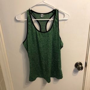 Green racerback workout tank